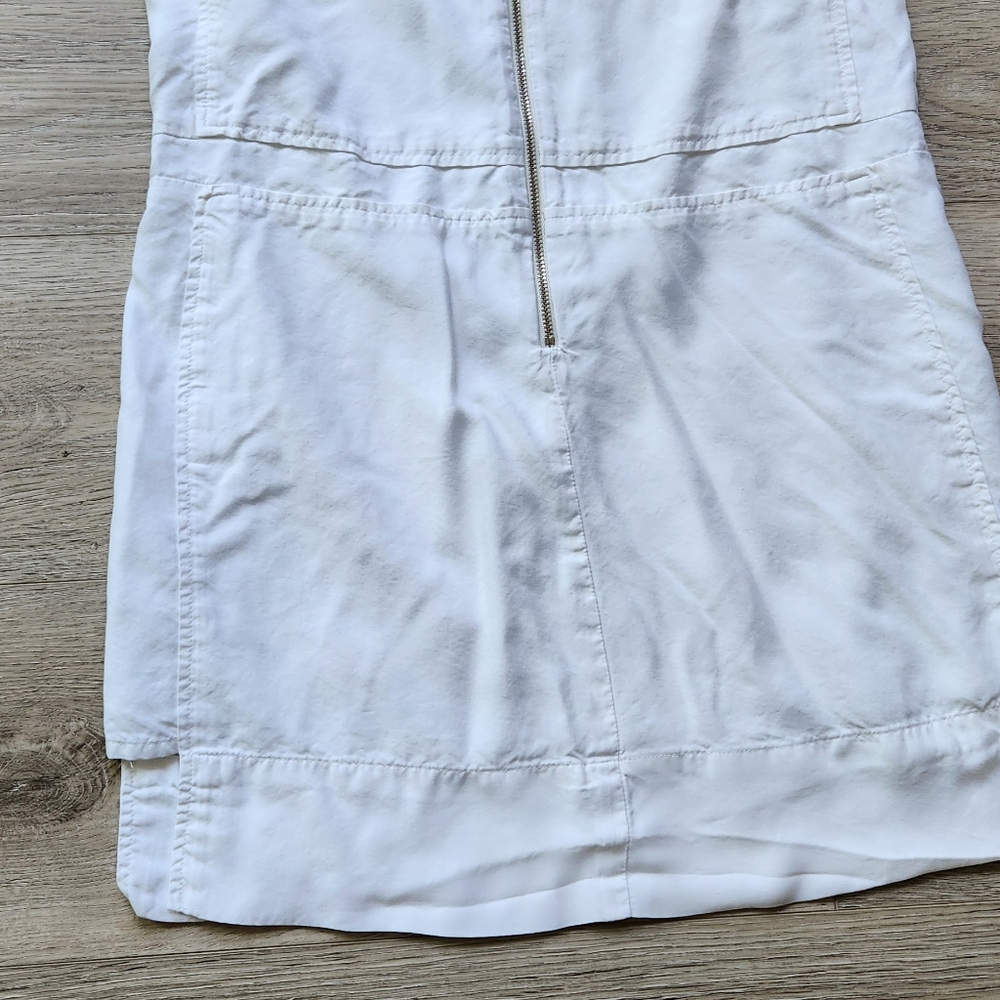 Banana Republic White Shift Dress Womens 2 Tank Sleeveless Zipper Beach Summer - Picture 6 of 10